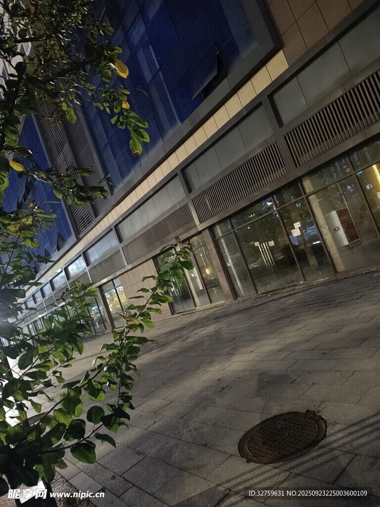 夜晚都市街道建筑景观