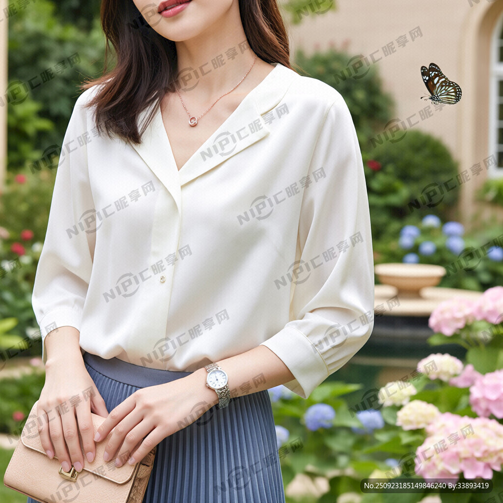 现代女性 富婆 小包 项链 画
