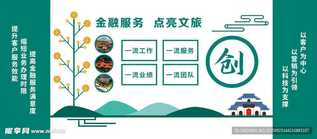 金融服务  点亮文旅  文化墙