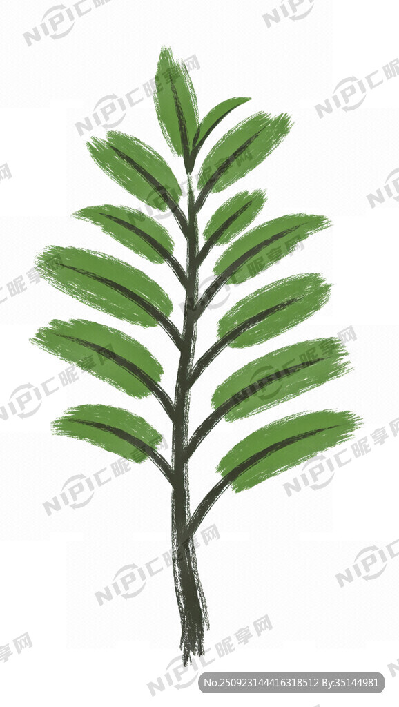 一颗茶树的简笔画素材