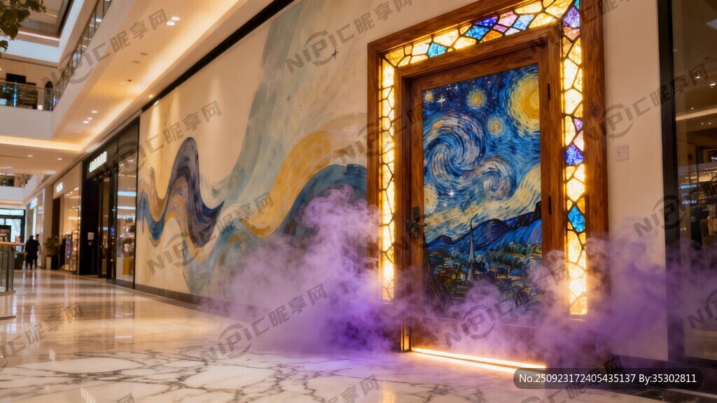 商场室内环境 有一扇门