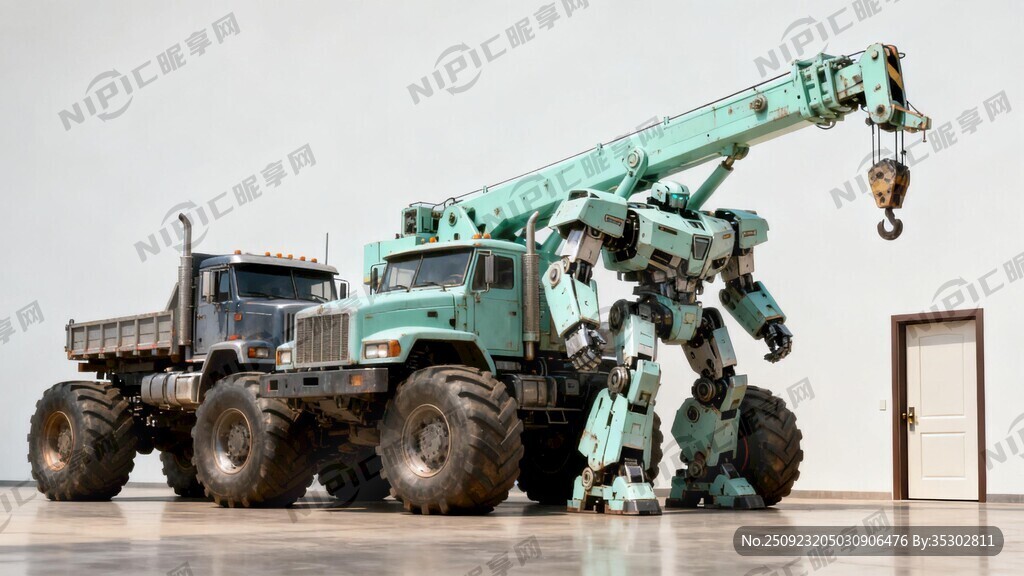 卡车、起重机 超大轮胎 多辆车