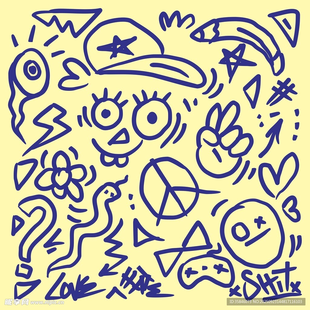 手绘涂鸦插图