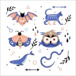 可爱动物插画图案集合