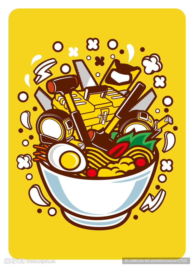 美味拉面插画 