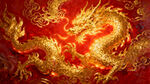 金色双龙戏珠华丽图案