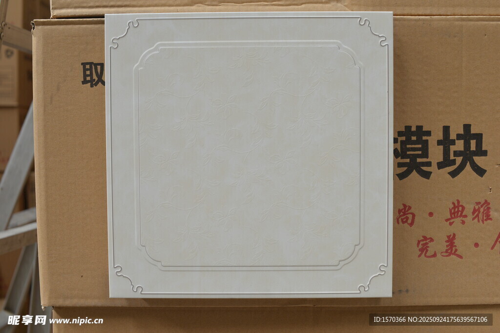 白色模块置于纸箱上