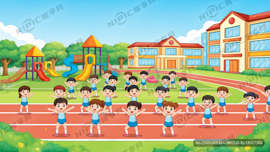 卡通幼儿园体操表演