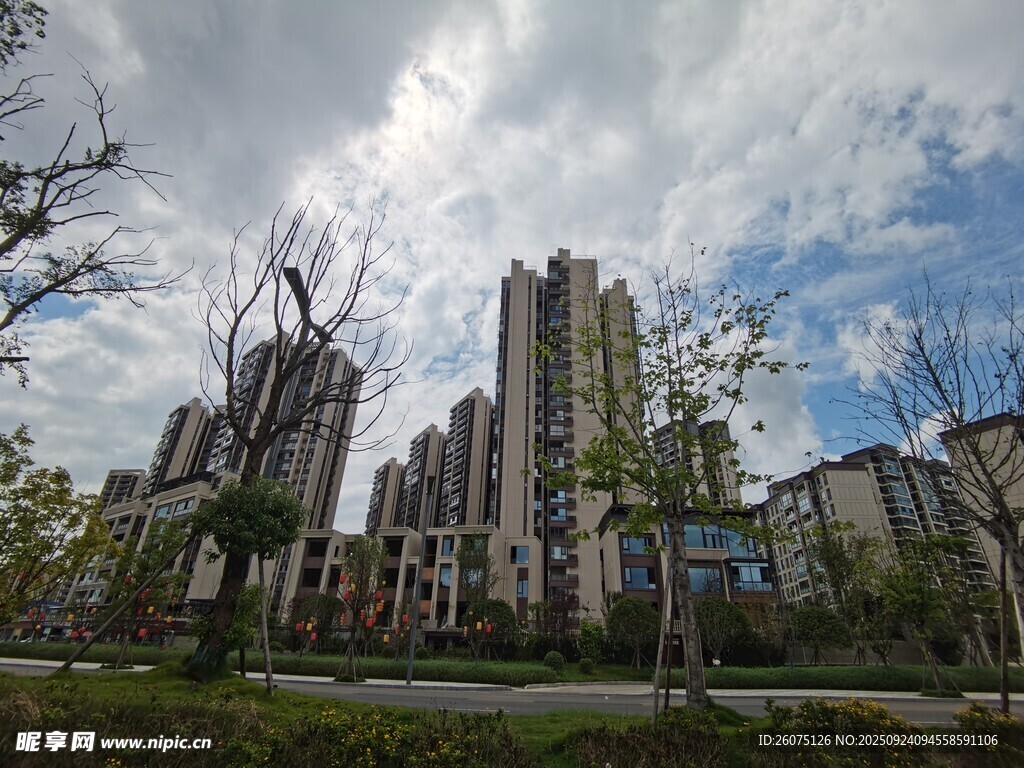 现代都市高层住宅景观