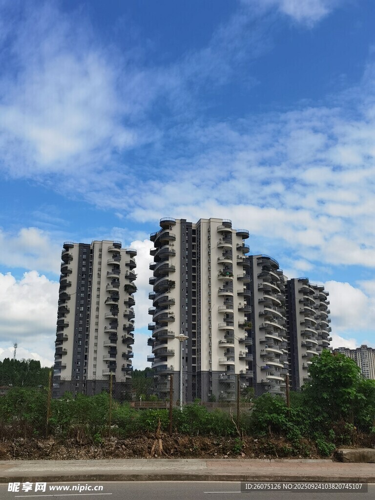现代高层住宅建筑群景观
