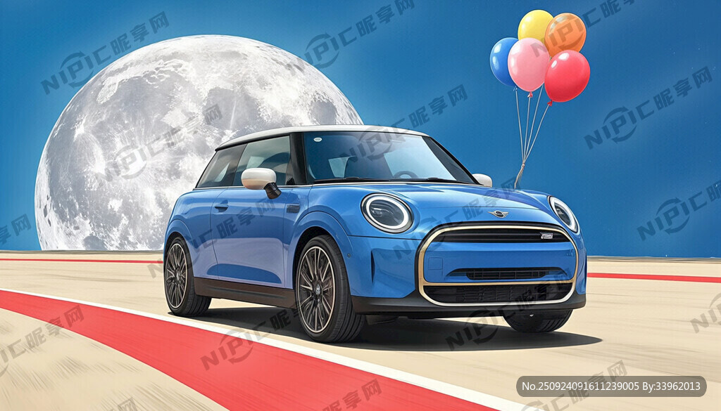 一台彩色的MINI汽车