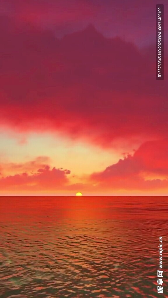 海上绝美日落景观