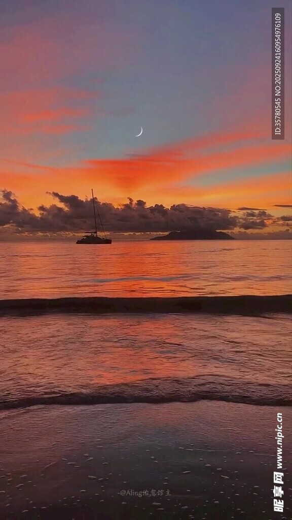 海边绚丽晚霞美景