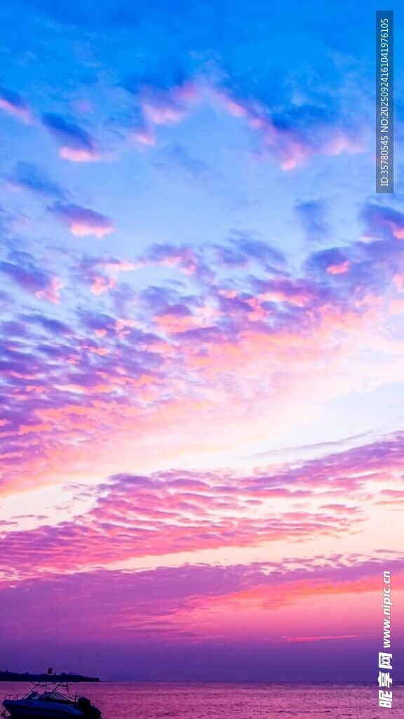 海边梦幻晚霞天空美景