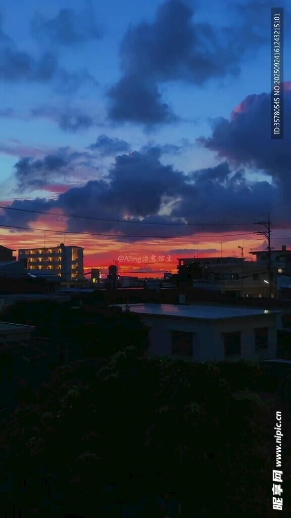 城市黄昏天空绚丽美景