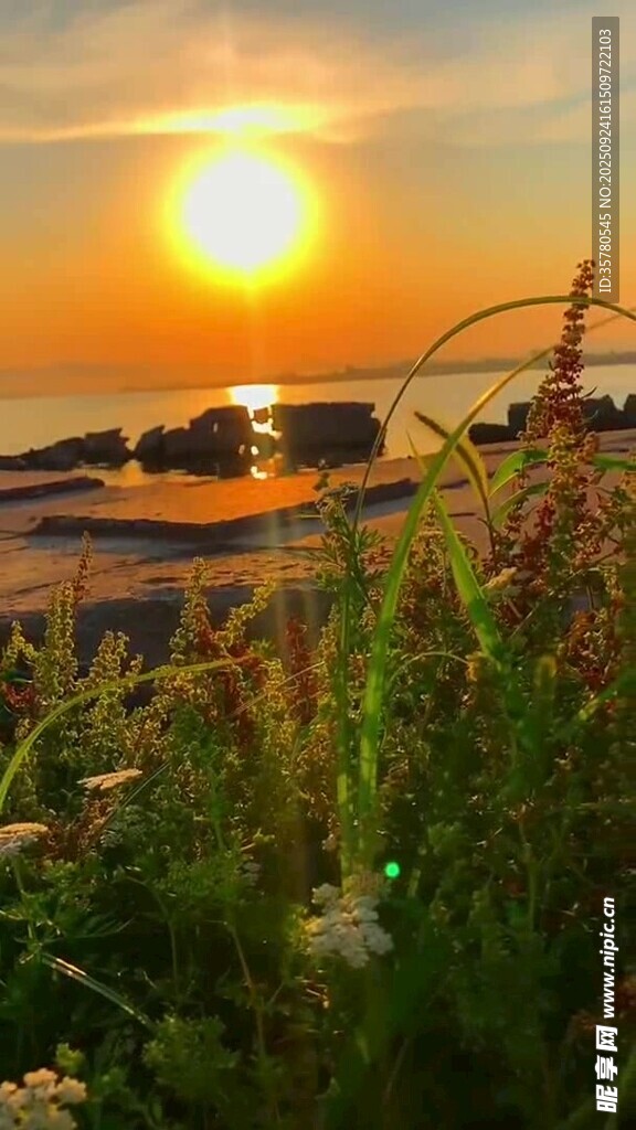 海边日落时分的美丽景致