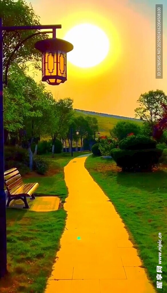 夕阳下的静谧小路
