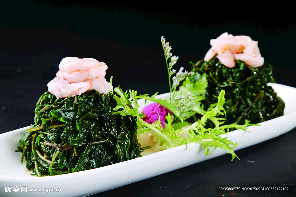 虾仁拌野菜