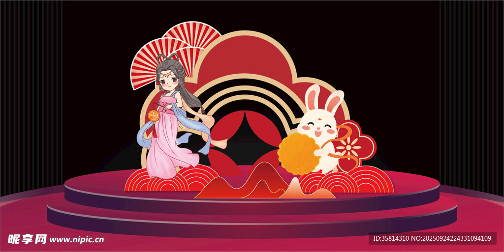 中式中秋主题美陈装饰