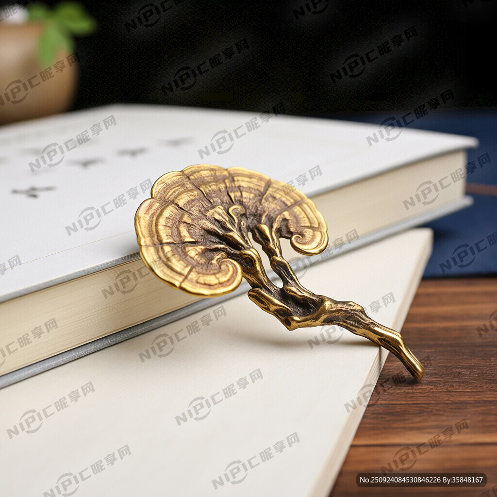 请帮我画一个灵芝的书签