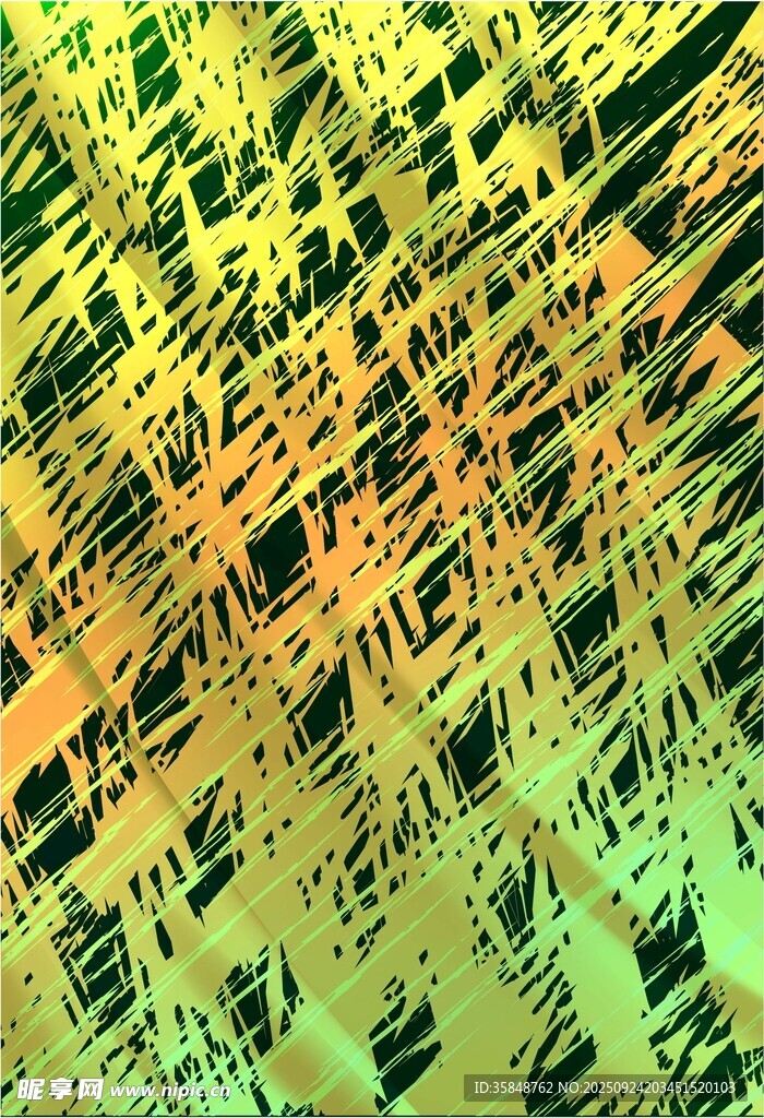 黄绿交织抽象纹理图案