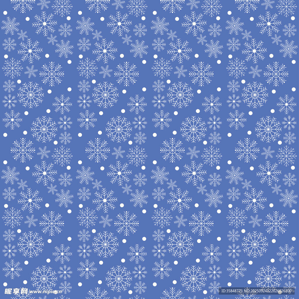 蓝色雪花图案 