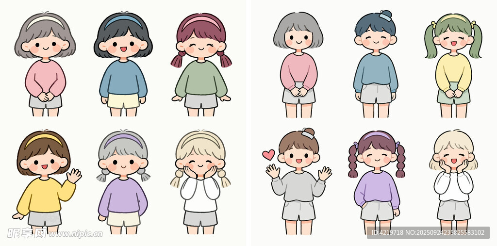 可爱卡通女孩角色集合