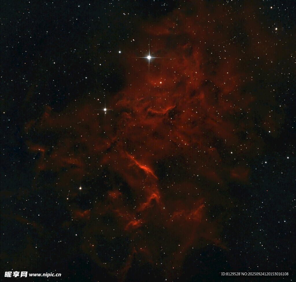 红色星云星空景象