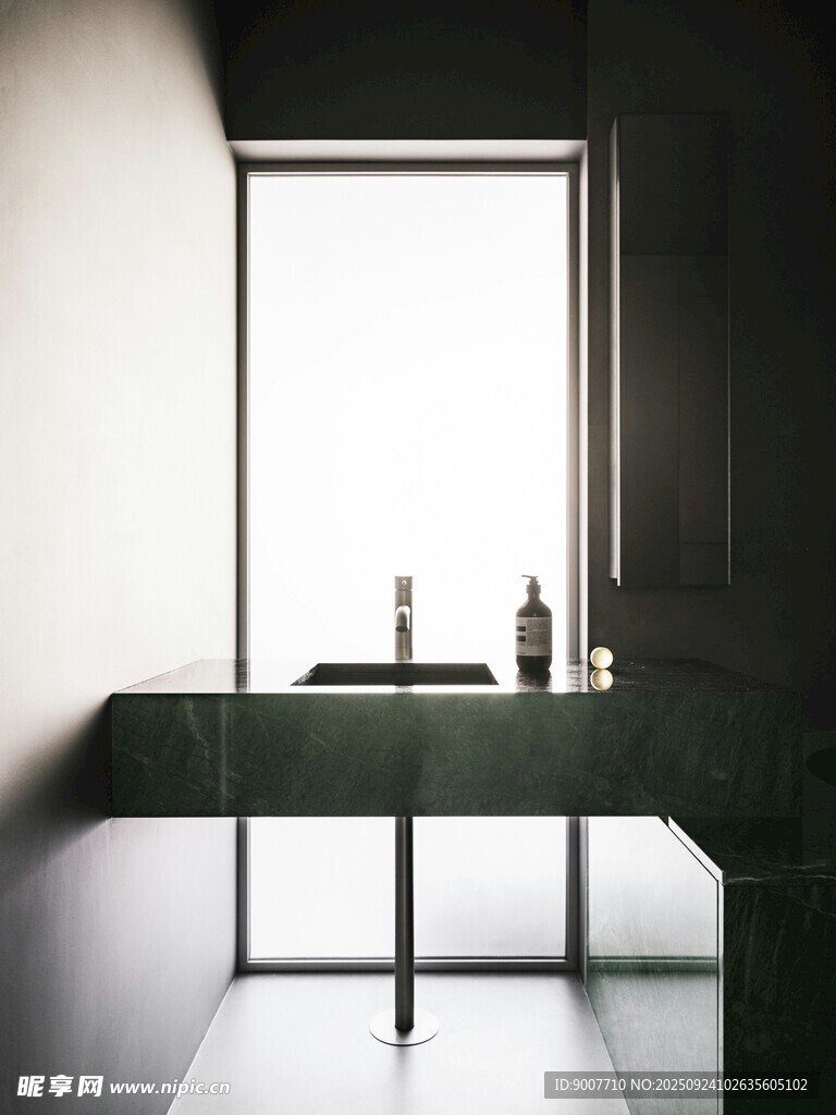 简约现代风格的浴室一角