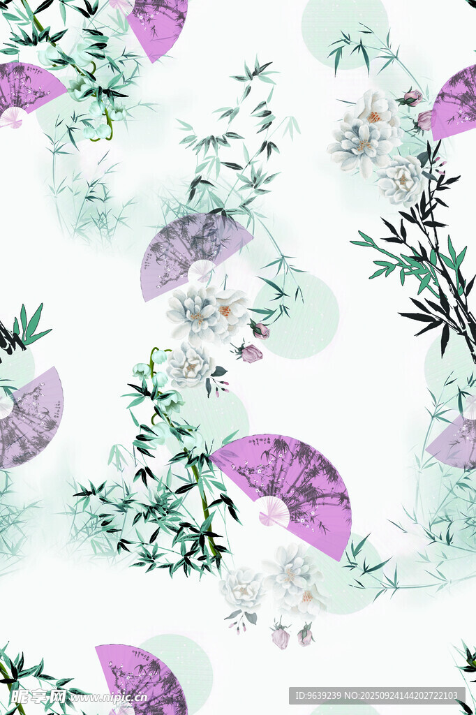 水彩花卉图案背景纹理