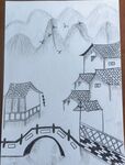 水墨江南水乡风景图