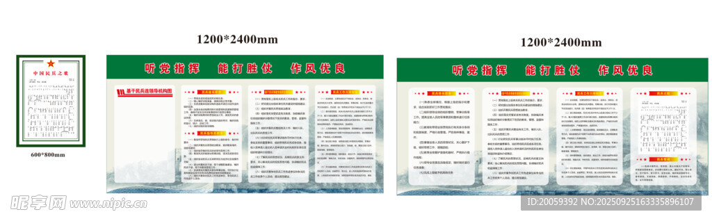 社区民兵展板及民兵之歌