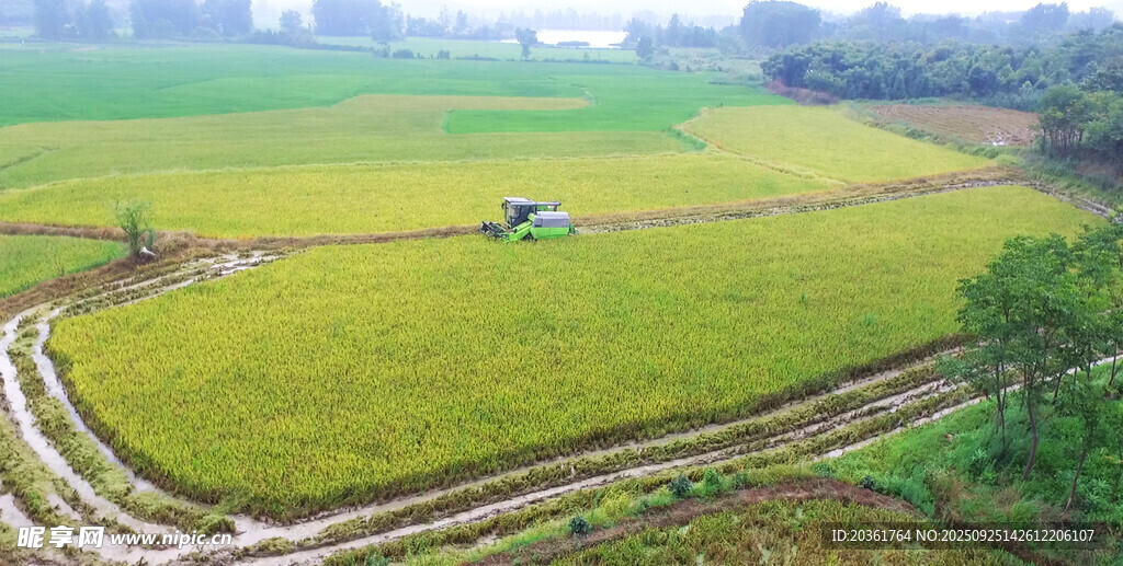 田野中的农机作业场景