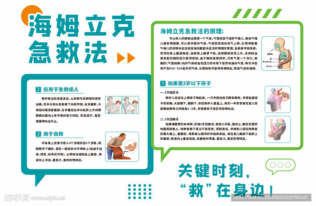 海姆立克急救法科普海报