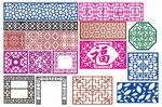 窗花 镂空花纹 屏风 隔断雕花