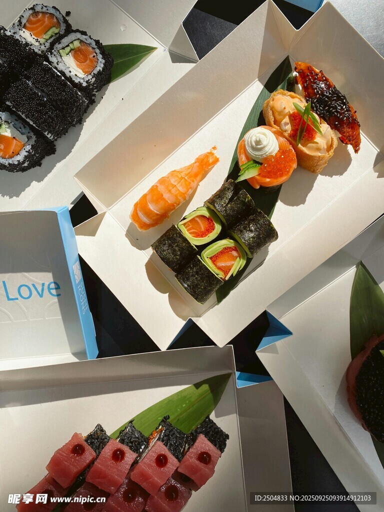 多样美味寿司拼盘展示
