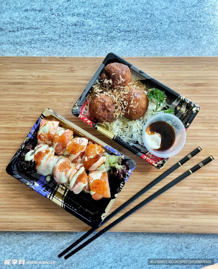 美味寿司套餐摆拍展示