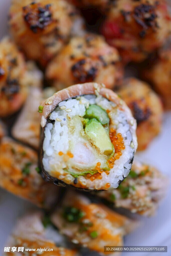 美味寿司卷特写