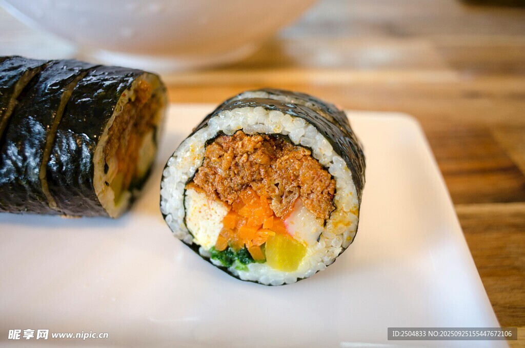 美味寿司卷特写