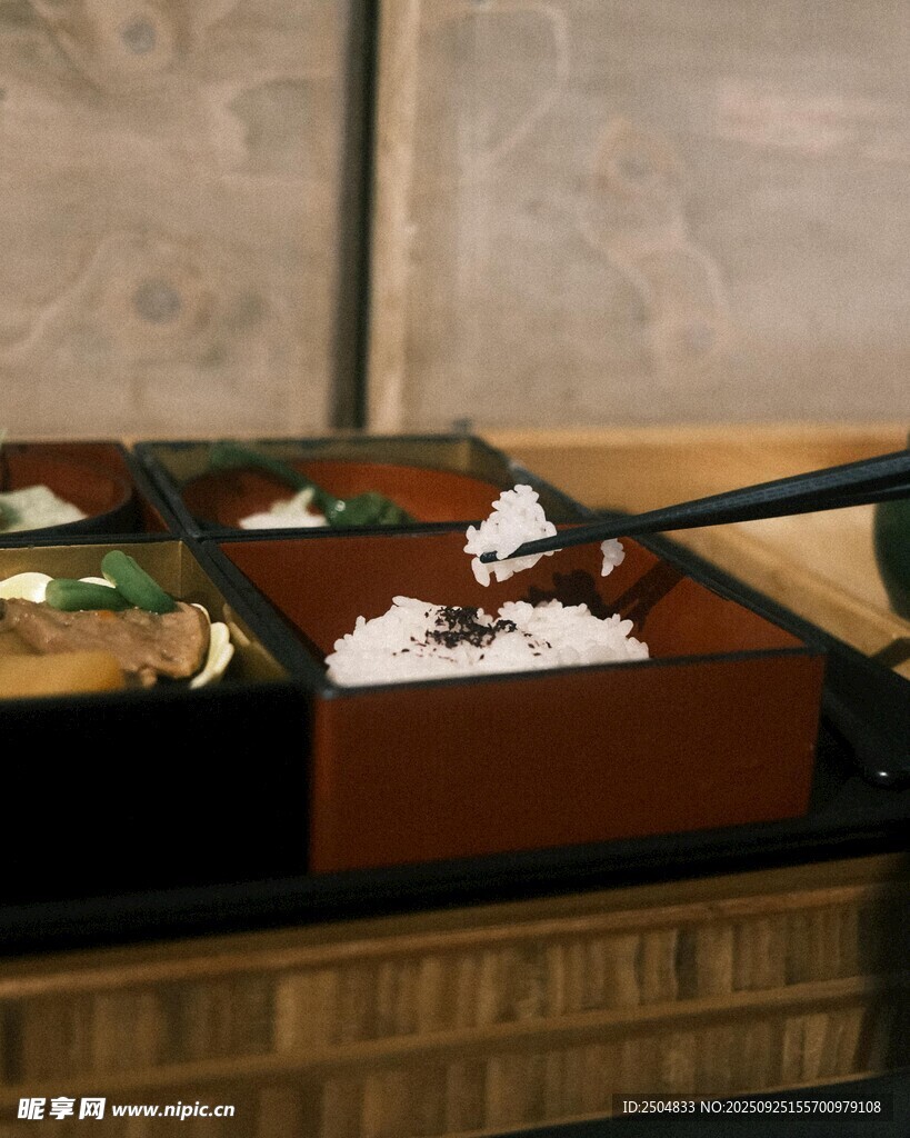 精致日式便当盒美食展示