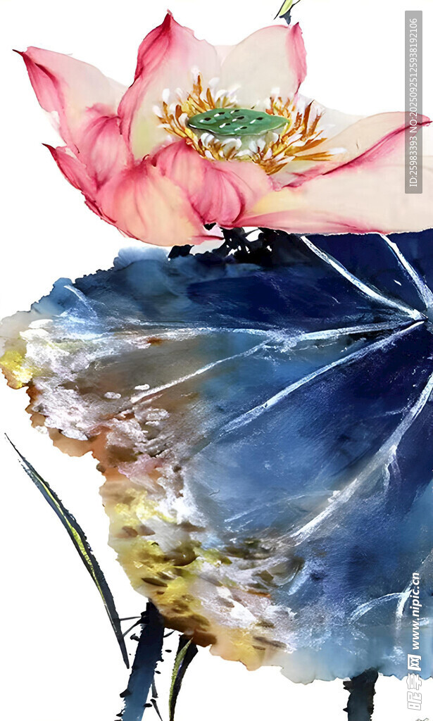 水墨荷花图