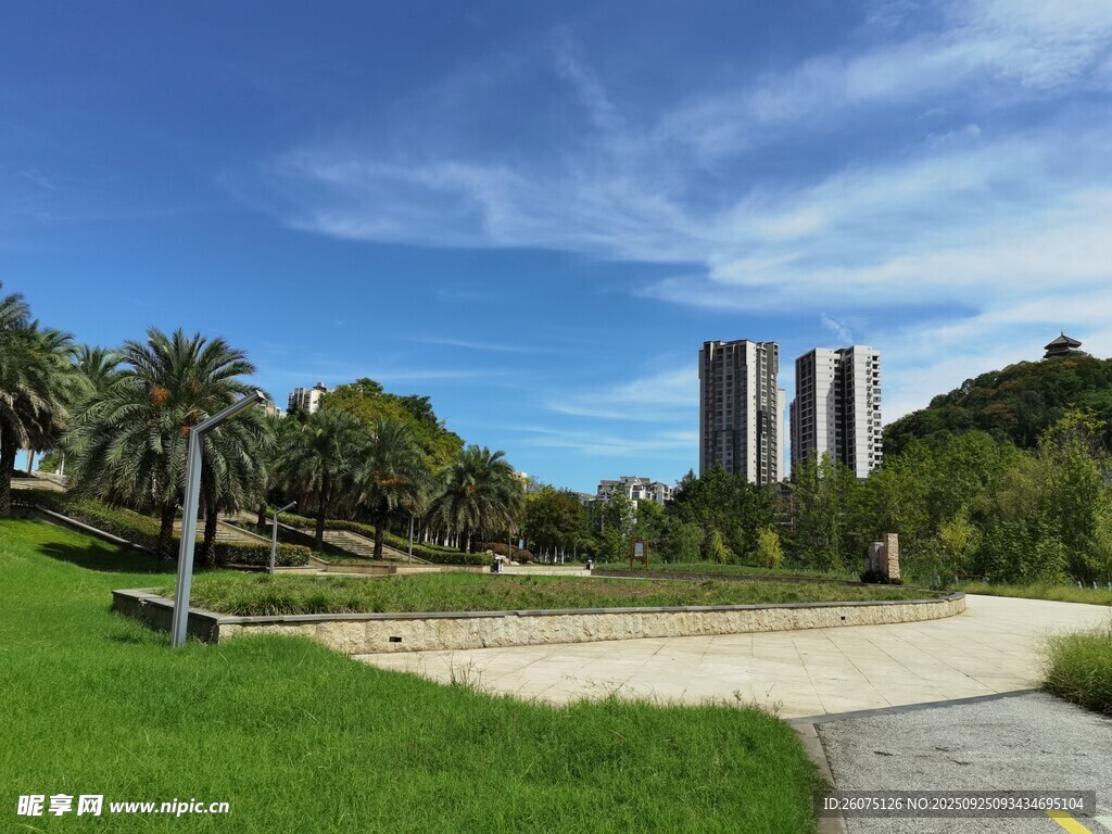 城市中的休闲公园美景