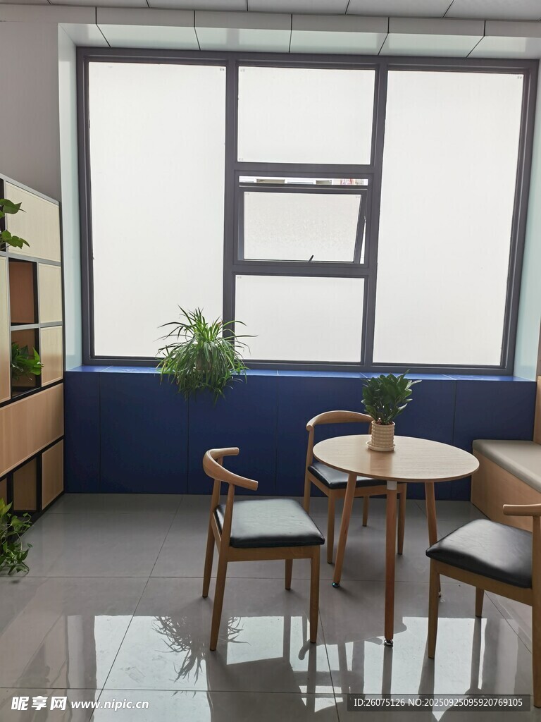 简约室内窗边桌椅绿植场景