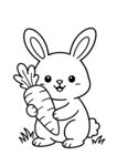 可爱兔子抱胡萝卜简笔画