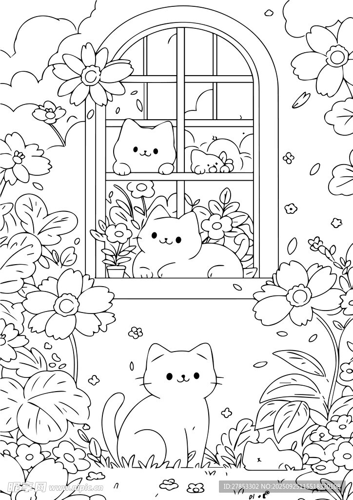 窗边猫咪的可爱日常