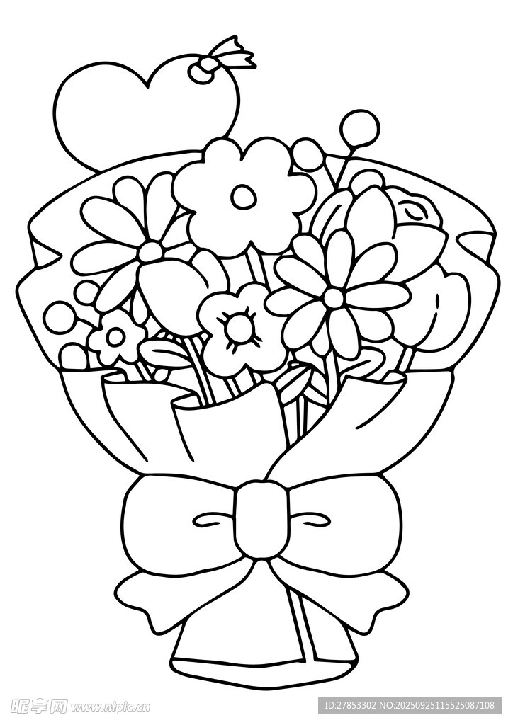 手绘花束插画