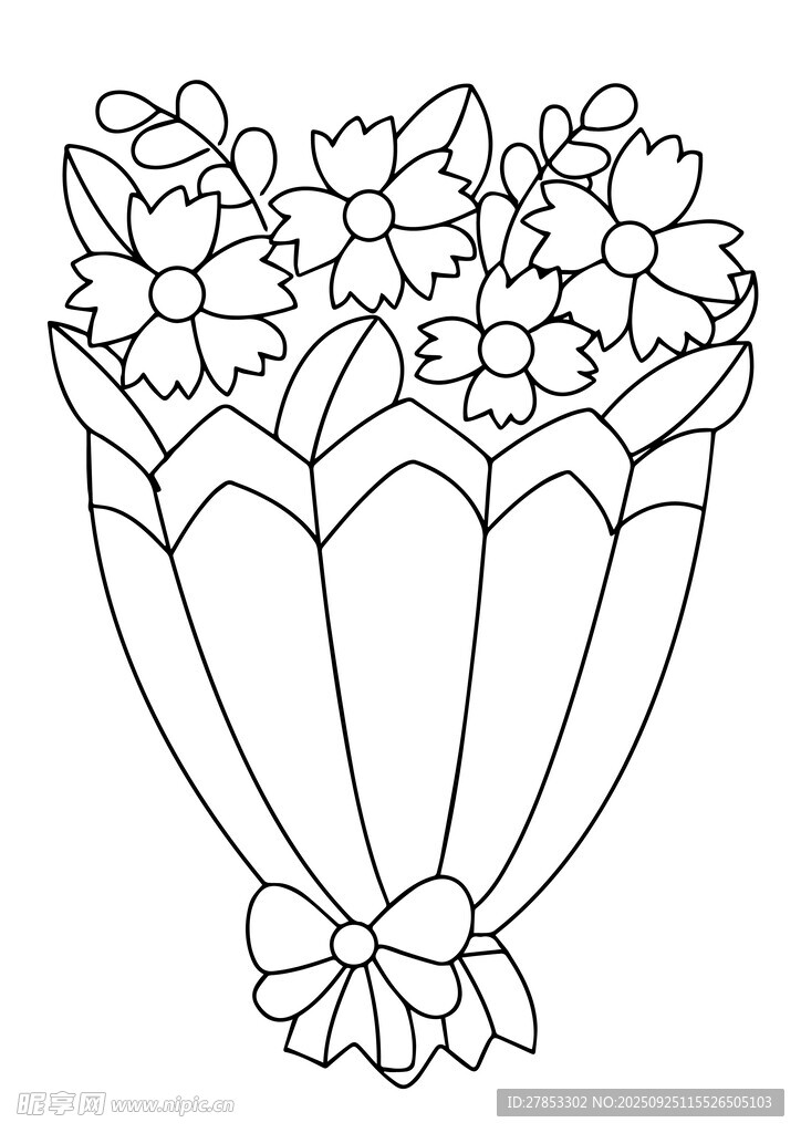 手绘花束简笔画