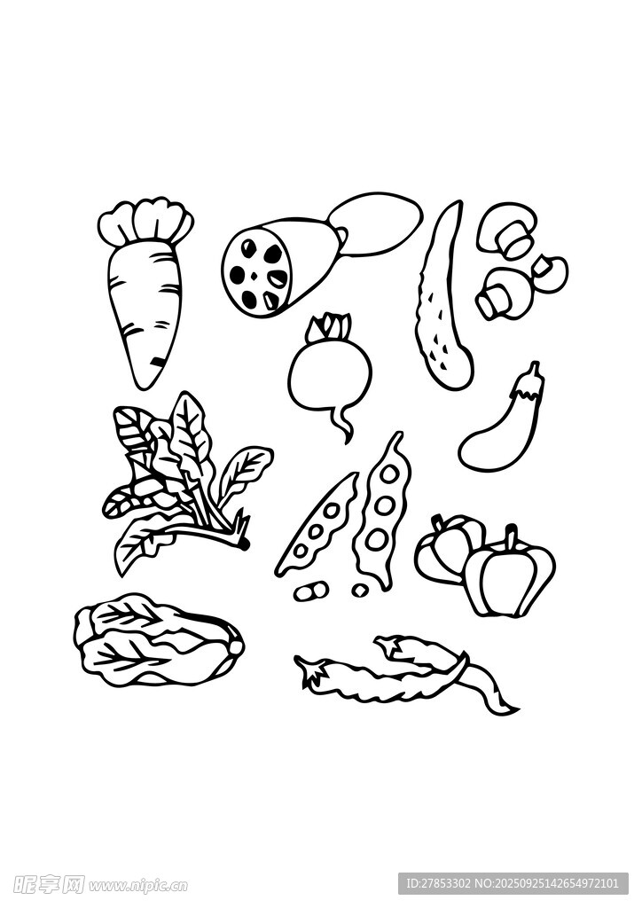 手绘蔬菜简笔画集合