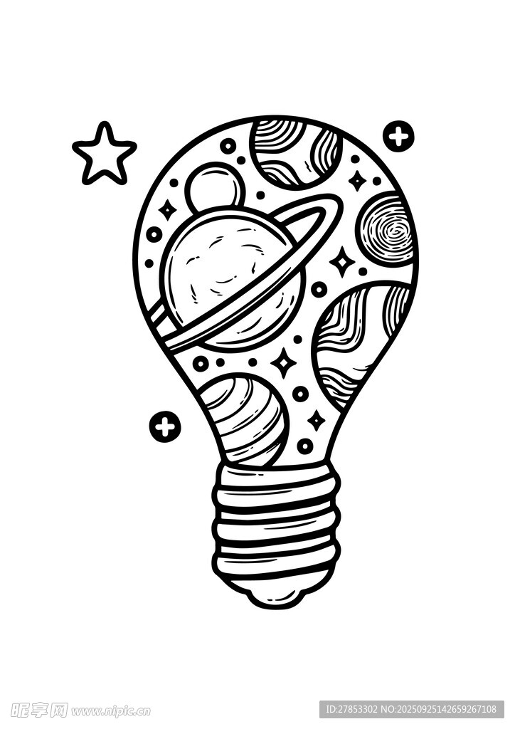 灯泡中的宇宙奇幻景象