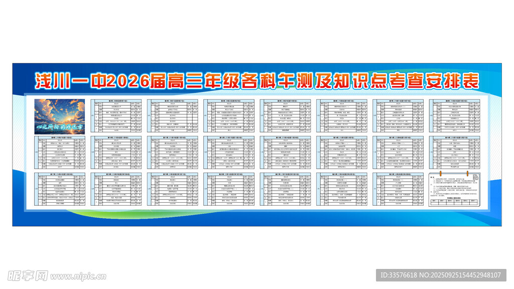 知识点考查安排表